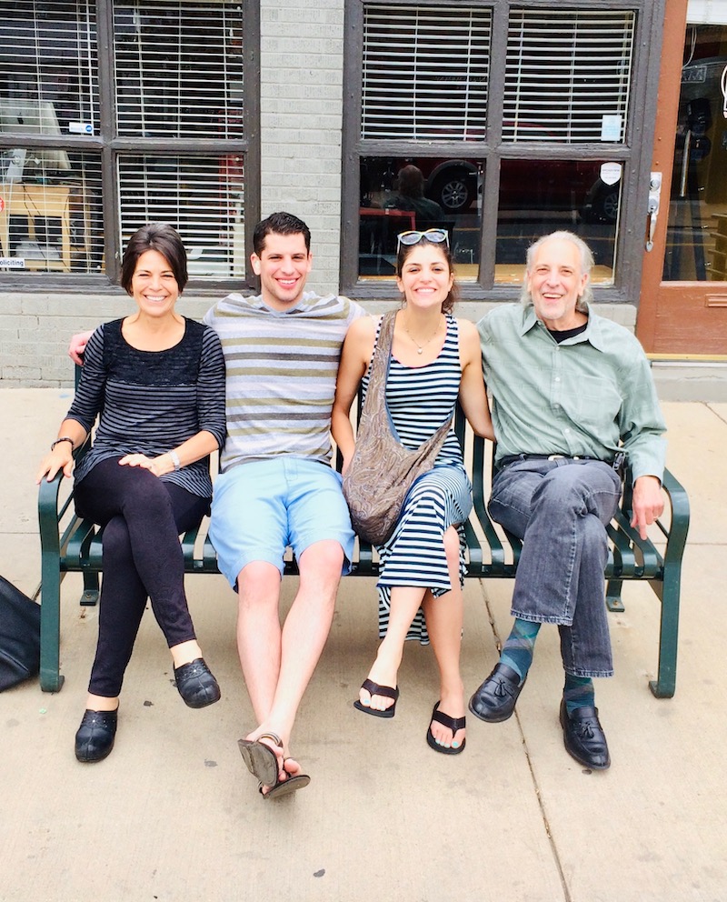 Family group on bench