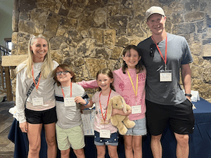 The Wilsons with Lily, a cochlear implant recipient
